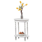 Oval End Table with Lower Shelf