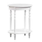 Oval End Table with Lower Shelf