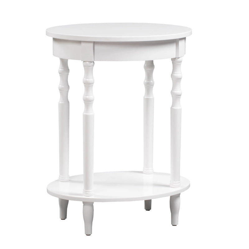Oval End Table with Lower Shelf