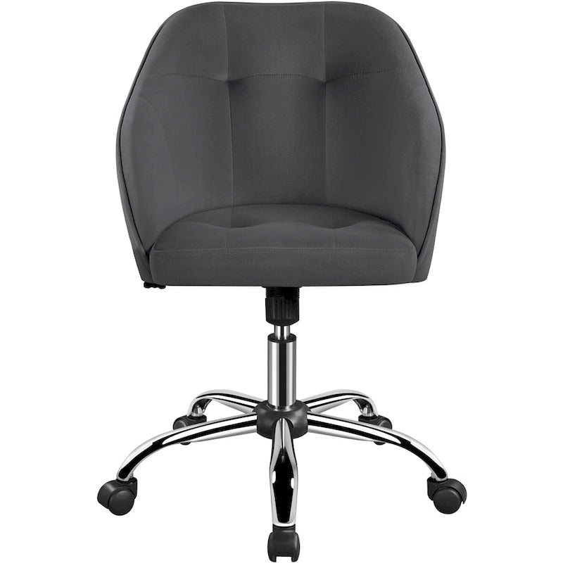 Adjustable Velvet Swivel Office Chair with Armrests