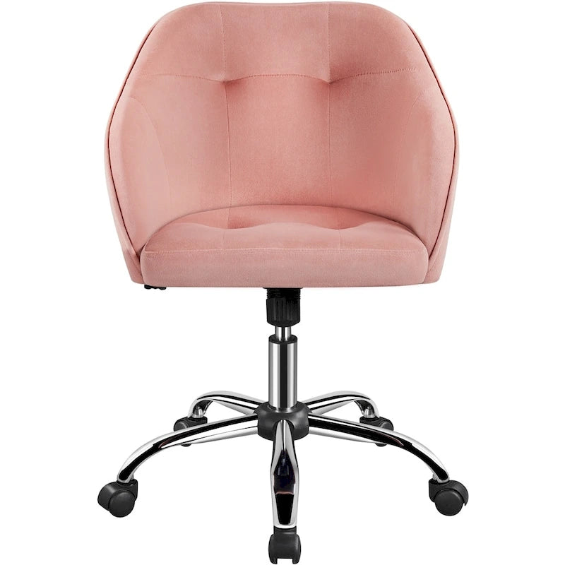 Adjustable Velvet Swivel Office Chair with Armrests