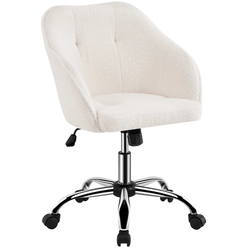 Adjustable Velvet Swivel Office Chair with Armrests