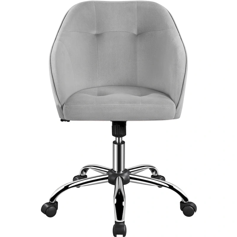 Adjustable Velvet Swivel Office Chair with Armrests