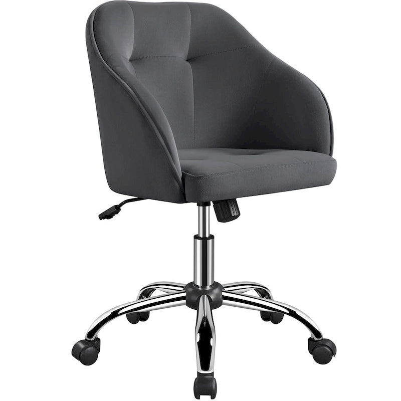 Adjustable Velvet Swivel Office Chair with Armrests