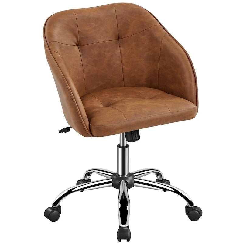 Adjustable Velvet Swivel Office Chair with Armrests