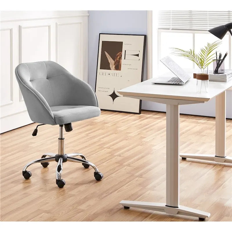 Verstellbarer, samtbezogener Drehstuhl für das Büro mit Armlehnen