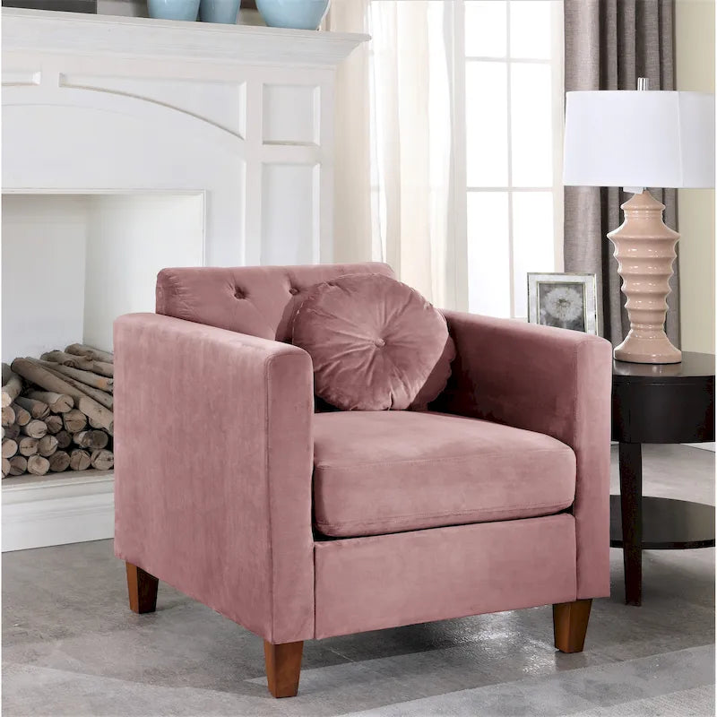 Crushed Velvet Chesterfield-Style Armchair