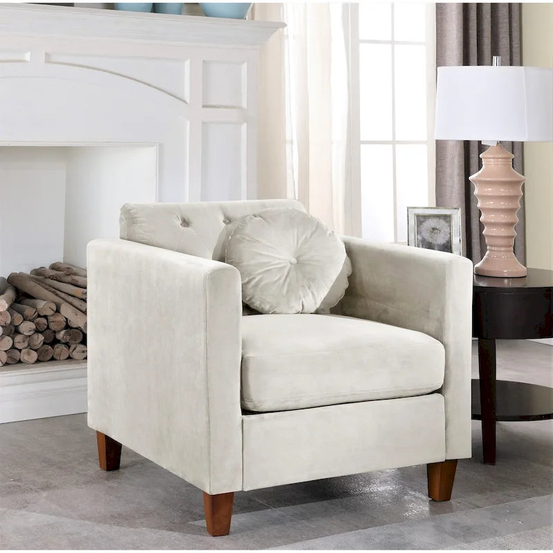 Crushed Velvet Chesterfield-Style Armchair