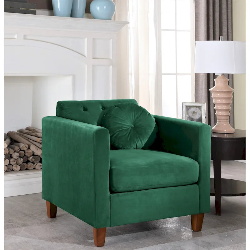 Crushed Velvet Chesterfield-Style Armchair