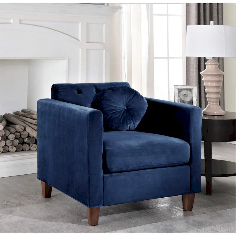 Crushed Velvet Chesterfield-Style Armchair