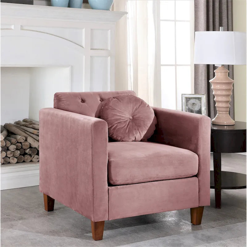 Poltrona in velluto effetto ciniglia stile Chesterfield
