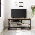 Modern TV Stand with Two Floating Shelves