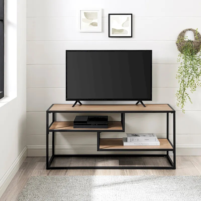 Modern TV Stand with Two Floating Shelves
