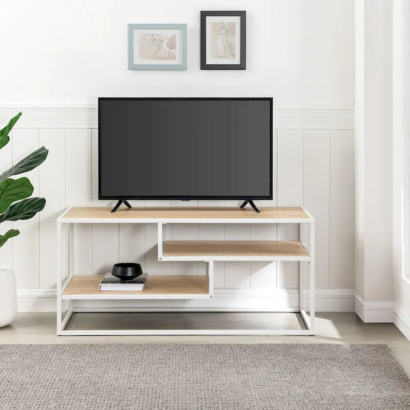 Modern TV Stand with Two Floating Shelves