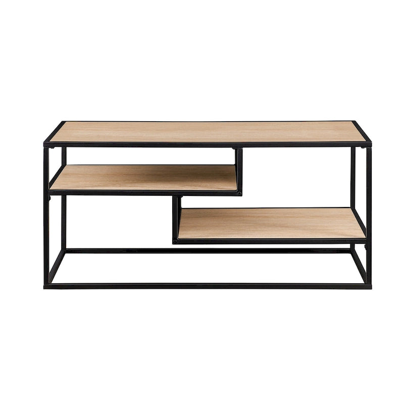 Modern TV Stand with Two Floating Shelves