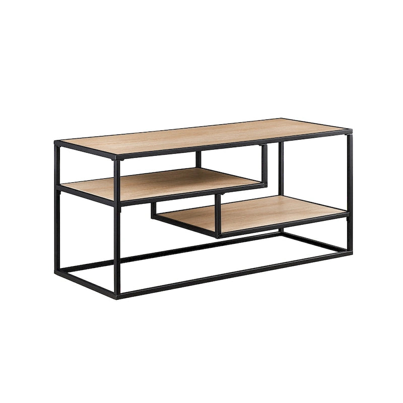 Modern TV Stand with Two Floating Shelves