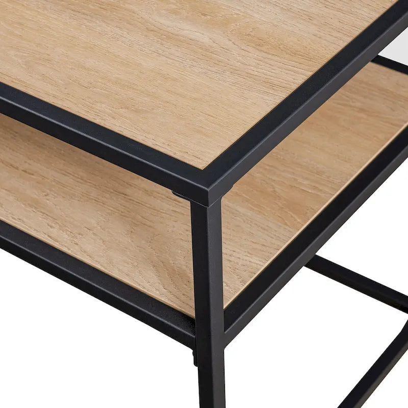 Modern TV Stand with Two Floating Shelves