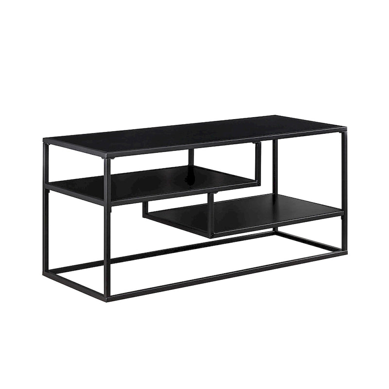 Modern TV Stand with Two Floating Shelves
