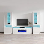 Modern Wall Unit Electric Fireplace Entertainment Center