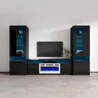 Modern Wall Unit Electric Fireplace Entertainment Center