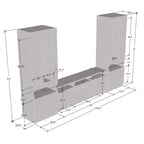 Modern Wall Unit Electric Fireplace Entertainment Center