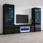 Modern Wall Unit Electric Fireplace Entertainment Center