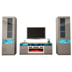 Modern Wall Unit Electric Fireplace Entertainment Center