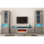 Modern Wall Unit Electric Fireplace Entertainment Center