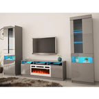 Modern Wall Unit Electric Fireplace Entertainment Center