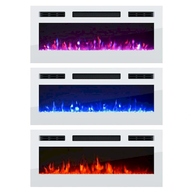Modern Wall Unit Electric Fireplace Entertainment Center