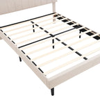 Upholstered Platform Bed with Storage Headboard and USB Ports