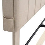 Upholstered Platform Bed with Storage Headboard and USB Ports