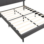 Upholstered Platform Bed with Storage Headboard and USB Ports
