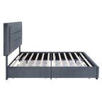 Upholstered Platform Bed with Four Underbed Drawers