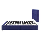 Upholstered Platform Bed with Four Underbed Drawers