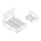 Upholstered Platform Bed with Four Underbed Drawers