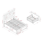 Upholstered Platform Bed with Four Underbed Drawers