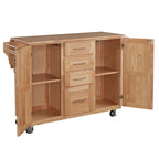 Wood Kitchen Cart with Breakfast Bar