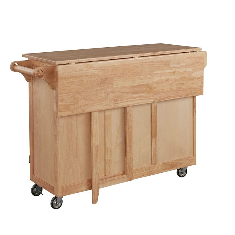 Wood Kitchen Cart with Breakfast Bar