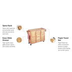 Wood Kitchen Cart with Breakfast Bar