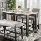 60-Inch Counter-Height Dining Table with Marble Top