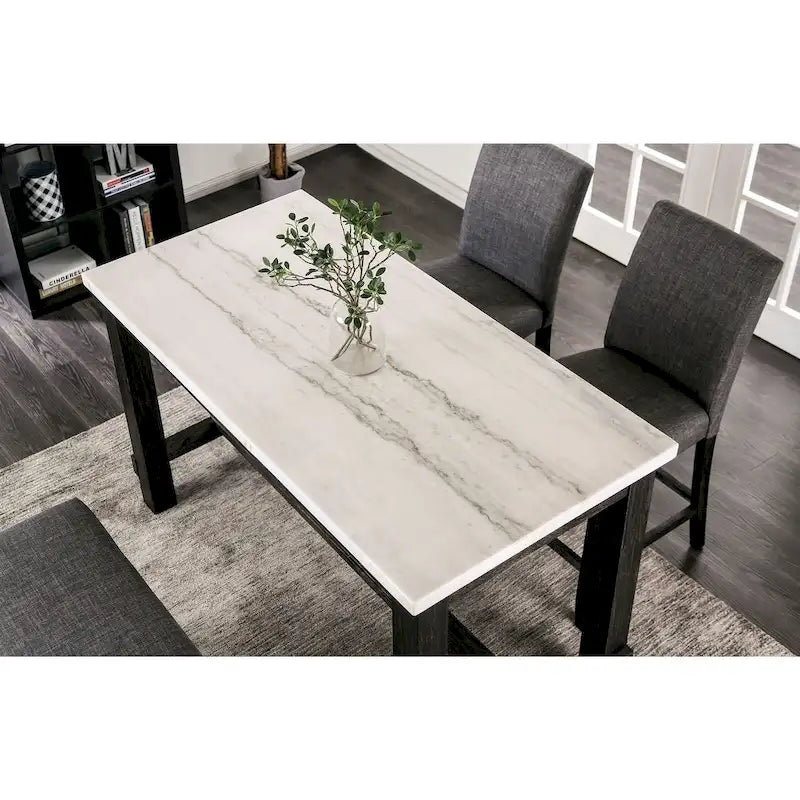 60-Inch Counter-Height Dining Table with Marble Top