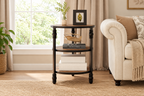 3-Tier End Table with Storage Shelves