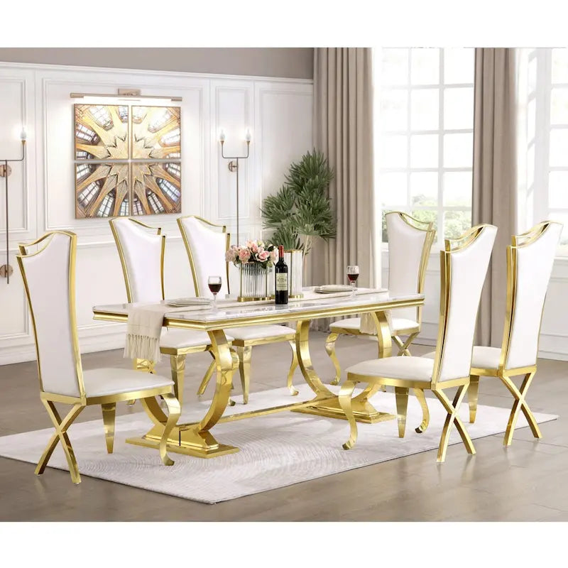 72-Inch Rectangular Dining Table with Metal Base