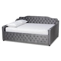 Upholstered Daybed with Trundle and Button-Tufted Back
