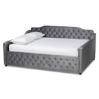 Upholstered Daybed with Trundle and Button-Tufted Back