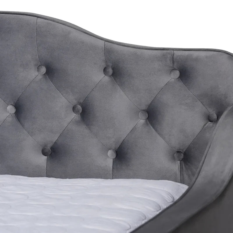 Upholstered Daybed with Trundle and Button-Tufted Back