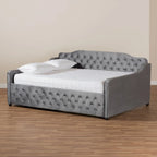 Upholstered Daybed with Trundle and Button-Tufted Back