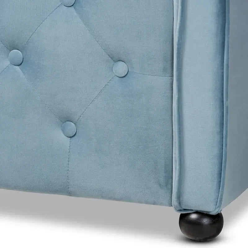 Upholstered Daybed with Trundle and Button-Tufted Back