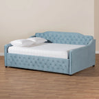 Upholstered Daybed with Trundle and Button-Tufted Back